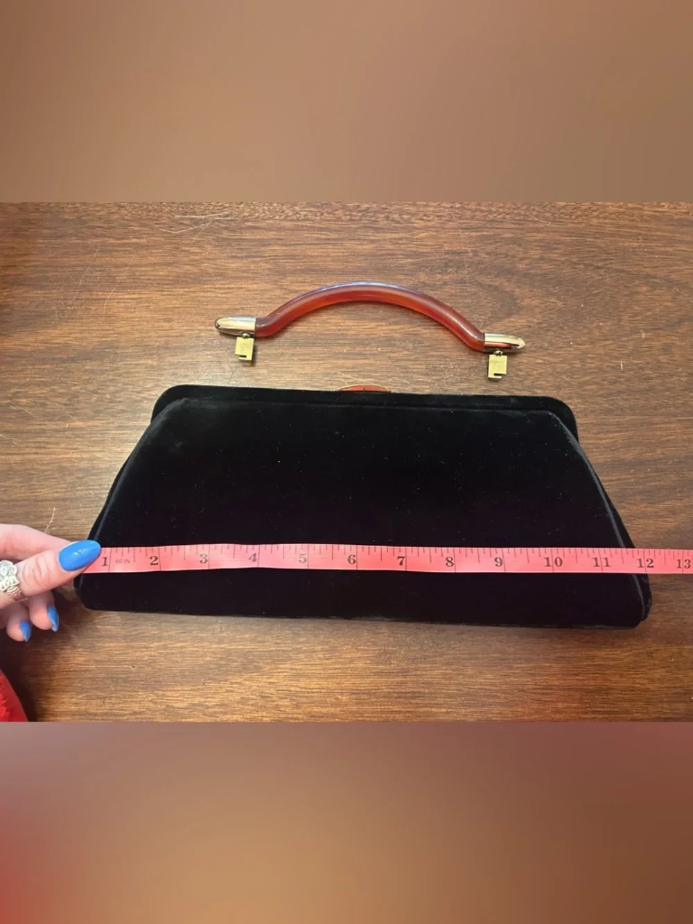 The Garvey Label Black Velvet Clutch Wristlet - Picture 5 of 5